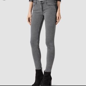 All Saints Mast Skinny Grey Jeans